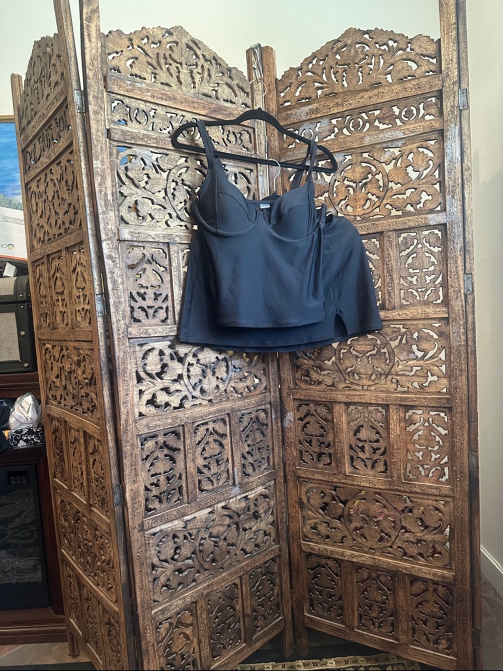 Old Navy Black Bustier-Style Tankini 2 piece with skirted bottom